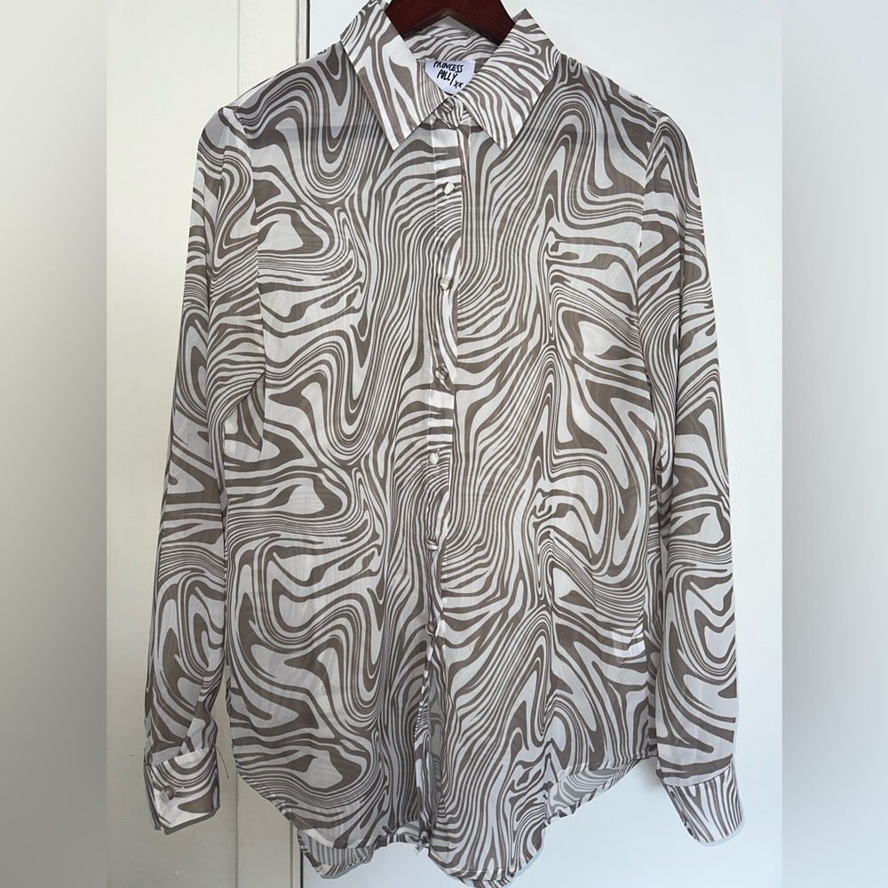 Princess Polly Sheer Printed Button Up